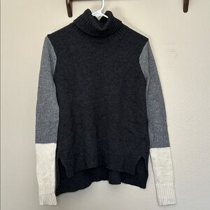 Vince Tricolor Colorblock Cashmere Wool Blend Turtleneck Sweater Size Small